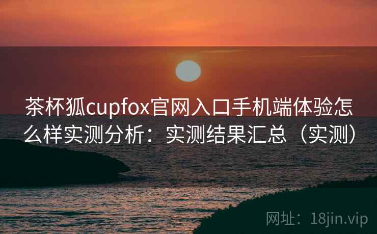 茶杯狐cupfox官网入口手机端体验怎么样实测分析：实测结果汇总（实测）