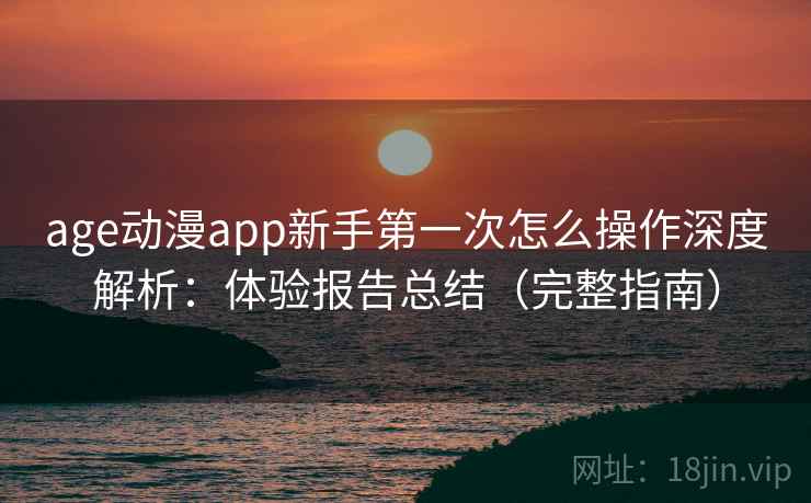 age动漫app新手第一次怎么操作深度解析：体验报告总结（完整指南）