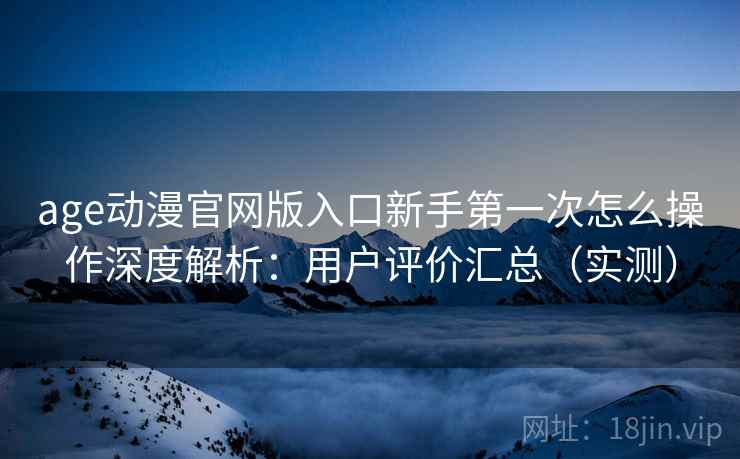 age动漫官网版入口新手第一次怎么操作深度解析：用户评价汇总（实测）
