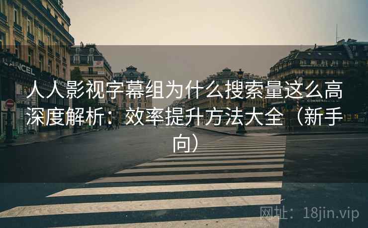 人人影视字幕组为什么搜索量这么高深度解析：效率提升方法大全（新手向）