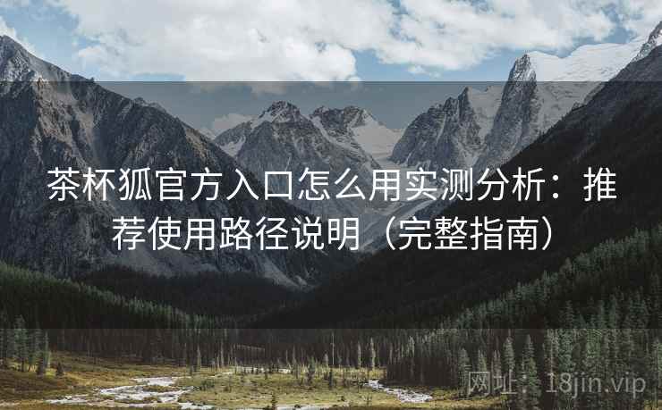 茶杯狐官方入口怎么用实测分析：推荐使用路径说明（完整指南）
