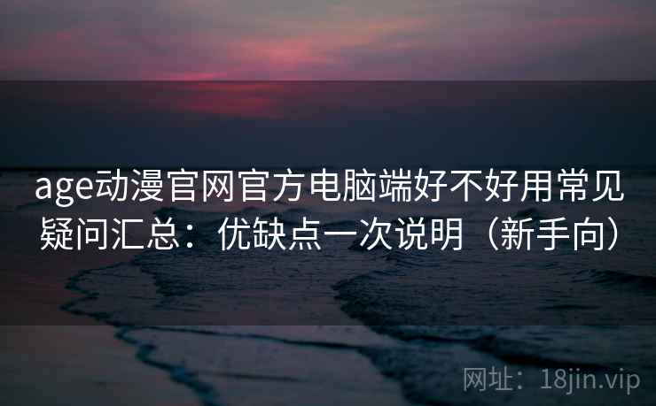 age动漫官网官方电脑端好不好用常见疑问汇总：优缺点一次说明（新手向）