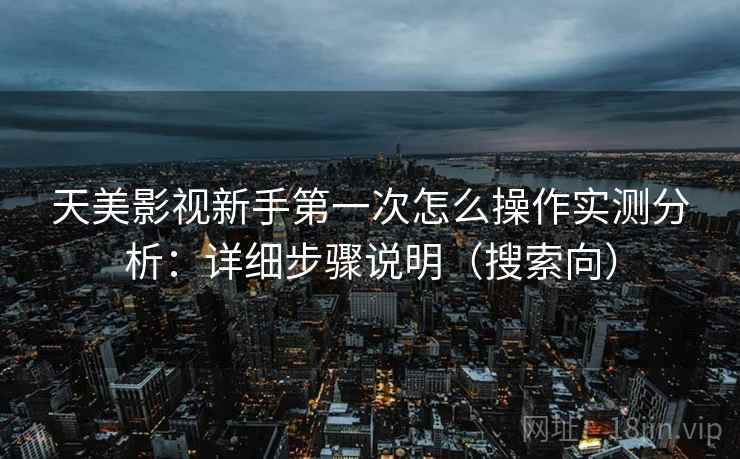 天美影视新手第一次怎么操作实测分析：详细步骤说明（搜索向）