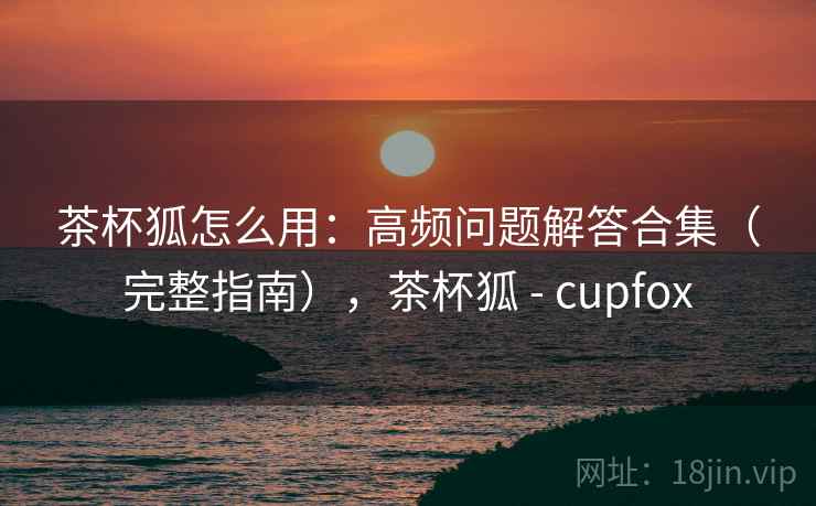 茶杯狐怎么用：高频问题解答合集（完整指南），茶杯狐 - cupfox