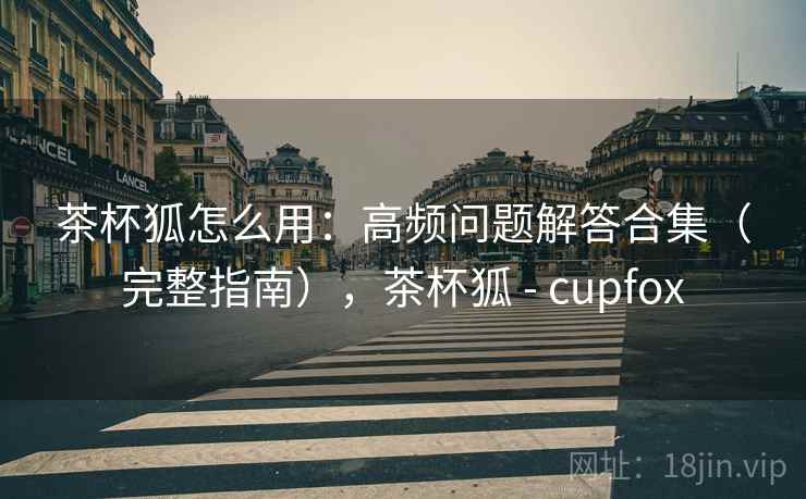 茶杯狐怎么用：高频问题解答合集（完整指南），茶杯狐 - cupfox