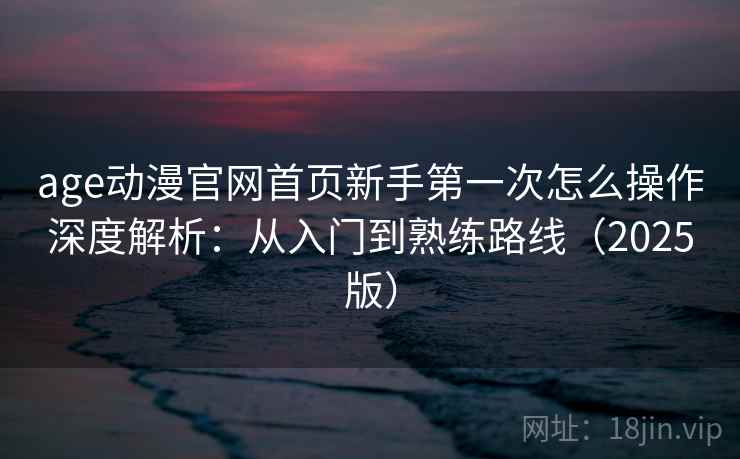 age动漫官网首页新手第一次怎么操作深度解析：从入门到熟练路线（2025版）